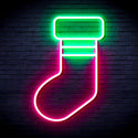 advpro-christmas-sock-ultra-bright-led-neon-sign-fnu0181 - Green & Pink