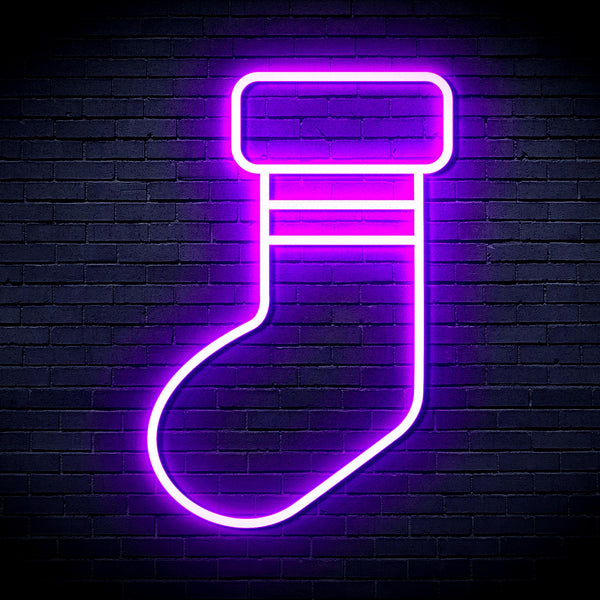 advpro-christmas-sock-ultra-bright-led-neon-sign-fnu0181 - Purple