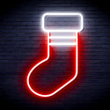 advpro-christmas-sock-ultra-bright-led-neon-sign-fnu0181 - White & Red