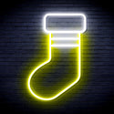advpro-christmas-sock-ultra-bright-led-neon-sign-fnu0181 - White & Yellow