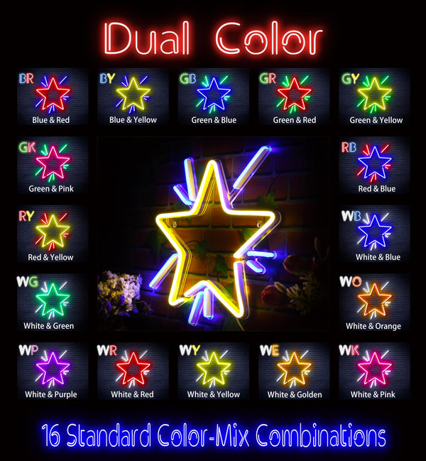 advpro-flashing-star-ultra-bright-led-neon-sign-fnu0183 - Dual-Color