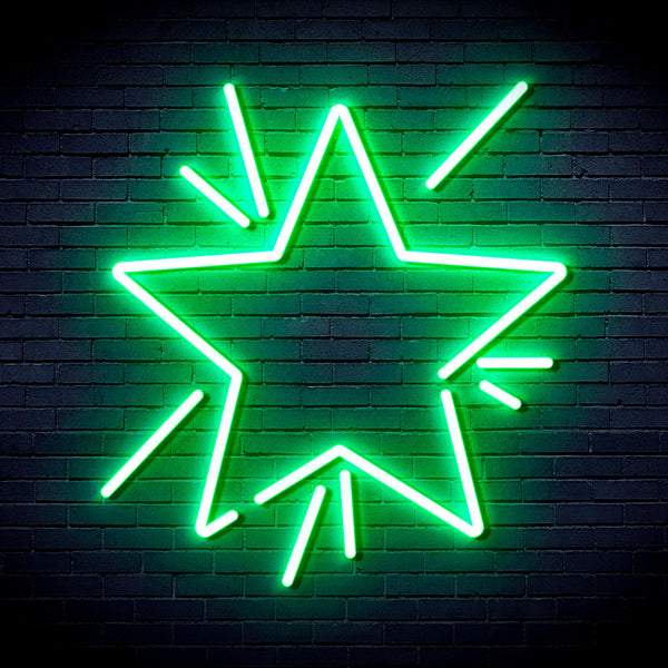 advpro-flashing-star-ultra-bright-led-neon-sign-fnu0183 - Green