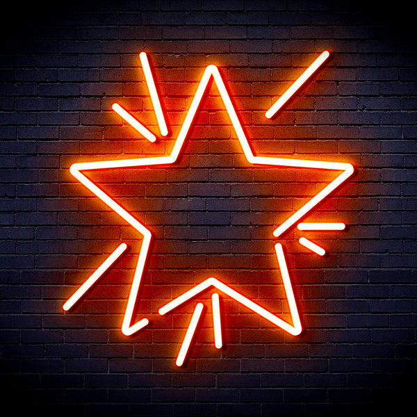 advpro-flashing-star-ultra-bright-led-neon-sign-fnu0183 - Orange
