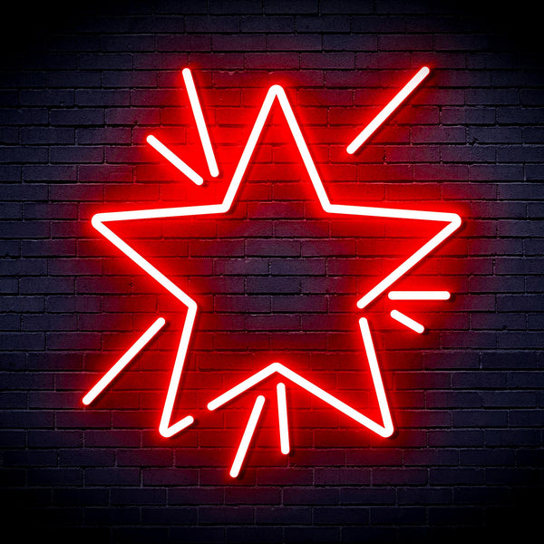 advpro-flashing-star-ultra-bright-led-neon-sign-fnu0183 - Red