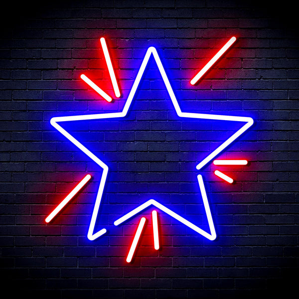advpro-flashing-star-ultra-bright-led-neon-sign-fnu0183 - Red & Blue