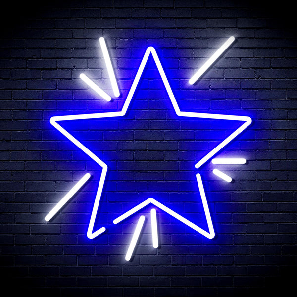 advpro-flashing-star-ultra-bright-led-neon-sign-fnu0183 - White & Blue