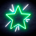 advpro-flashing-star-ultra-bright-led-neon-sign-fnu0183 - White & Green