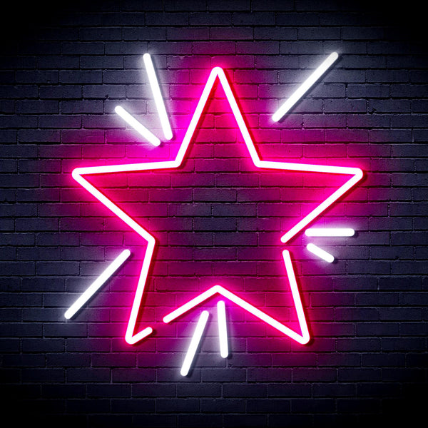 advpro-flashing-star-ultra-bright-led-neon-sign-fnu0183 - White & Pink