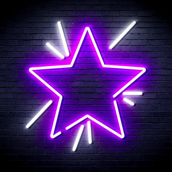 advpro-flashing-star-ultra-bright-led-neon-sign-fnu0183 - White & Purple