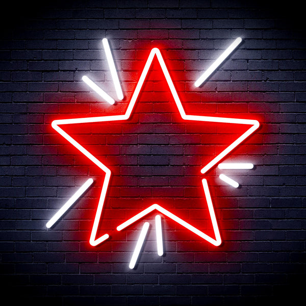 advpro-flashing-star-ultra-bright-led-neon-sign-fnu0183 - White & Red