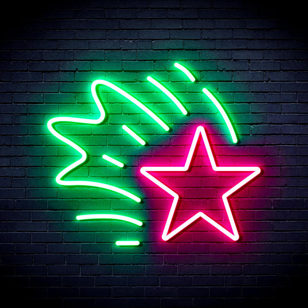 advpro-meteor-ultra-bright-led-neon-sign-fnu0184 - Green & Pink