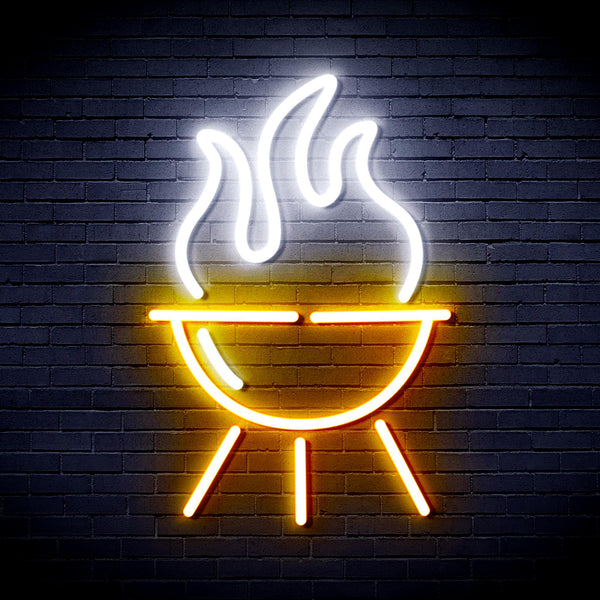 advpro-barbecue-grill-ultra-bright-led-neon-sign-fnu0186 - White & Golden Yellow