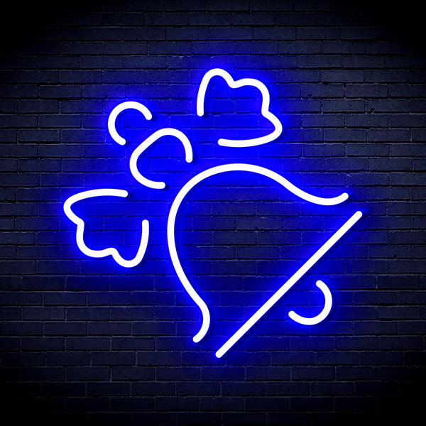 advpro-christmas-bell-with-ribbon-ultra-bright-led-neon-sign-fnu0188 - Blue