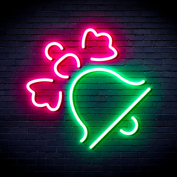advpro-christmas-bell-with-ribbon-ultra-bright-led-neon-sign-fnu0188 - Green & Pink
