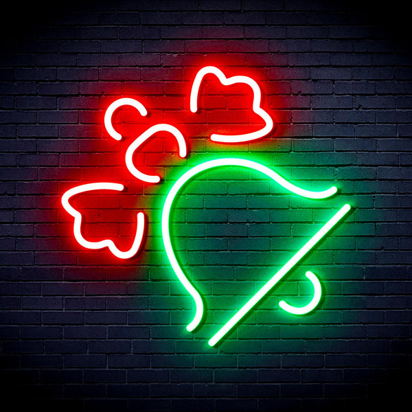 advpro-christmas-bell-with-ribbon-ultra-bright-led-neon-sign-fnu0188 - Green & Red