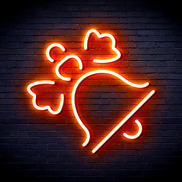 advpro-christmas-bell-with-ribbon-ultra-bright-led-neon-sign-fnu0188 - Orange