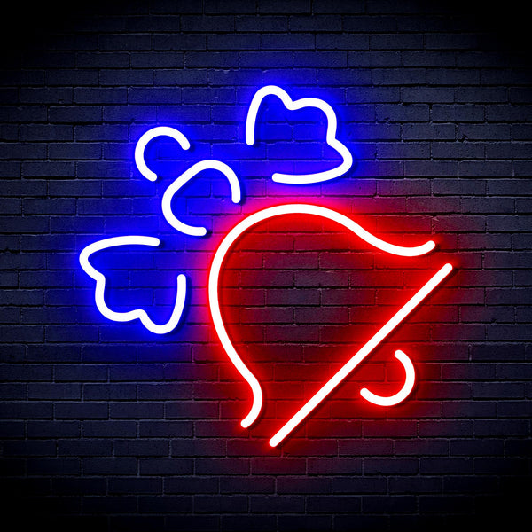 advpro-christmas-bell-with-ribbon-ultra-bright-led-neon-sign-fnu0188 - Red & Blue