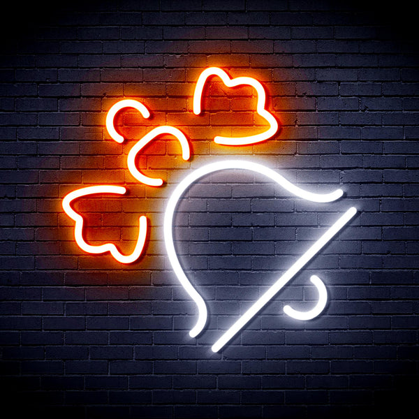 advpro-christmas-bell-with-ribbon-ultra-bright-led-neon-sign-fnu0188 - White & Orange