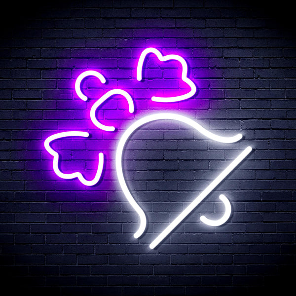 advpro-christmas-bell-with-ribbon-ultra-bright-led-neon-sign-fnu0188 - White & Purple