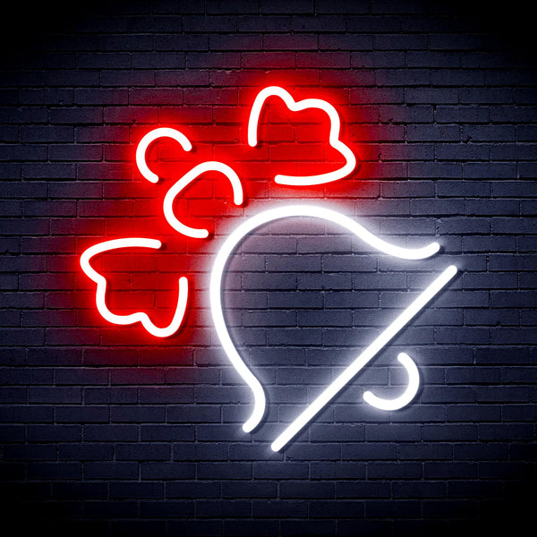 advpro-christmas-bell-with-ribbon-ultra-bright-led-neon-sign-fnu0188 - White & Red
