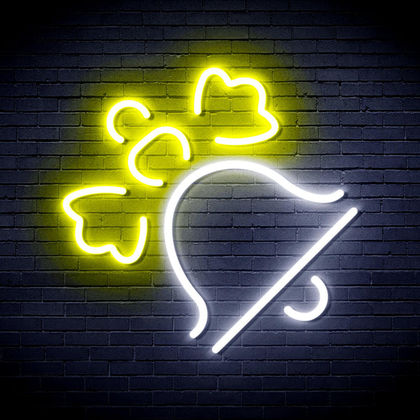 advpro-christmas-bell-with-ribbon-ultra-bright-led-neon-sign-fnu0188 - White & Yellow