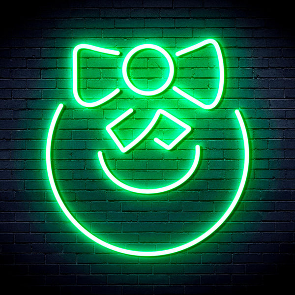 advpro-christmas-bell-with-ribbon-ultra-bright-led-neon-sign-fnu0189 - Green