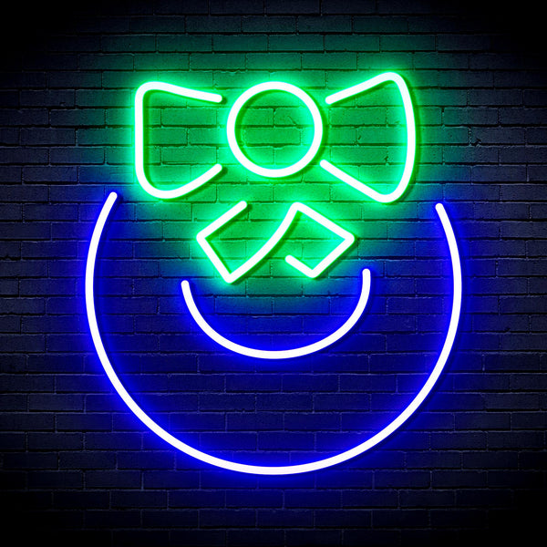 advpro-christmas-bell-with-ribbon-ultra-bright-led-neon-sign-fnu0189 - Green & Blue