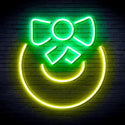 advpro-christmas-bell-with-ribbon-ultra-bright-led-neon-sign-fnu0189 - Green & Yellow