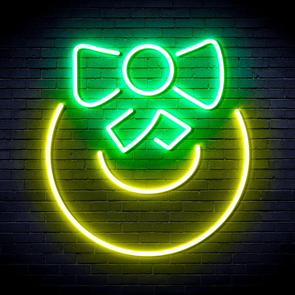 advpro-christmas-bell-with-ribbon-ultra-bright-led-neon-sign-fnu0189 - Green & Yellow