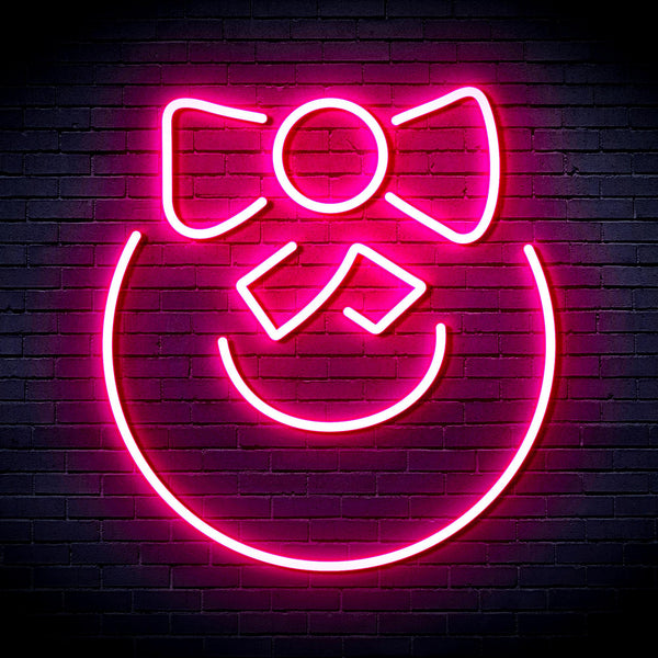 advpro-christmas-bell-with-ribbon-ultra-bright-led-neon-sign-fnu0189 - Pink