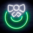 advpro-christmas-bell-with-ribbon-ultra-bright-led-neon-sign-fnu0189 - White & Green
