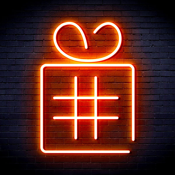 advpro-christmas-present-with-ribbon-ultra-bright-led-neon-sign-fnu0190 - Orange