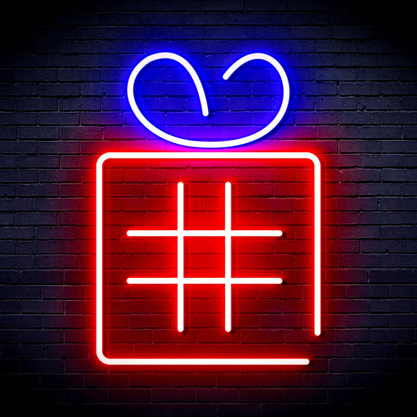 advpro-christmas-present-with-ribbon-ultra-bright-led-neon-sign-fnu0190 - Red & Blue