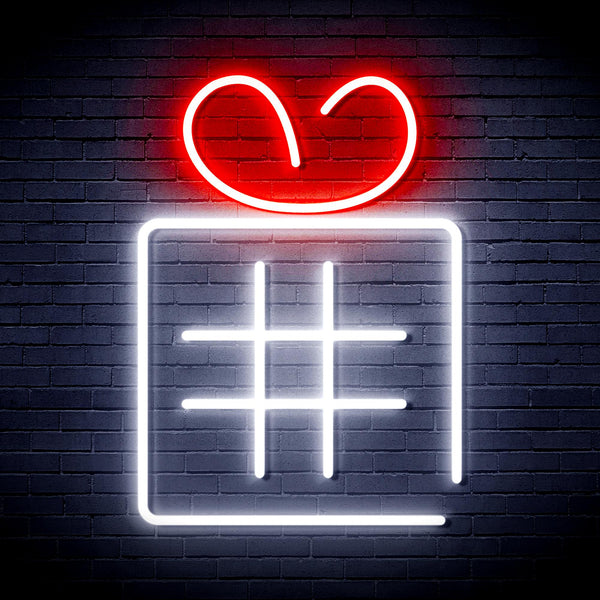 advpro-christmas-present-with-ribbon-ultra-bright-led-neon-sign-fnu0190 - White & Red