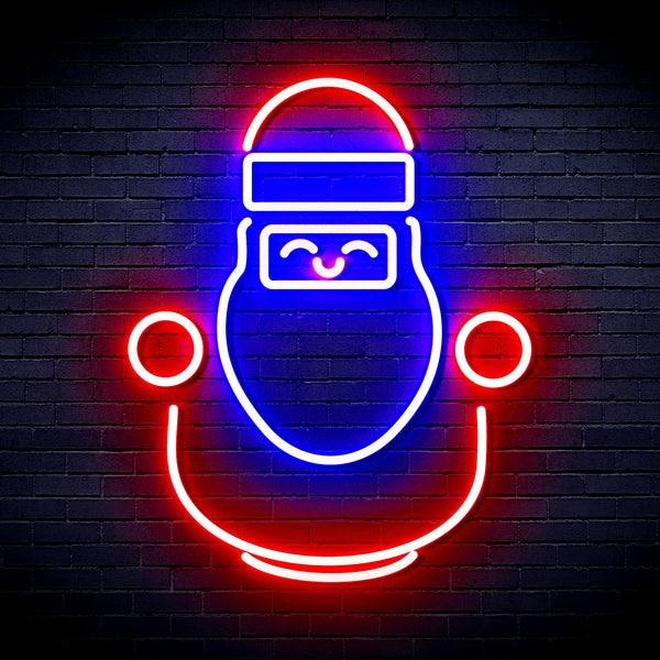advpro-cute-santa-claus-ultra-bright-led-neon-sign-fnu0193 - Blue & Red