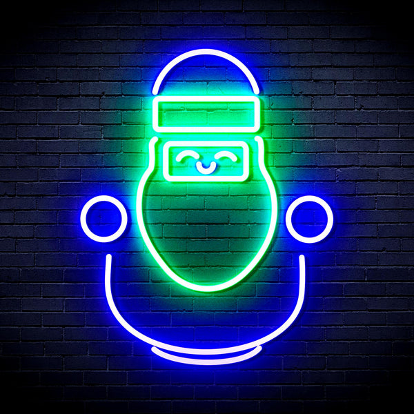 advpro-cute-santa-claus-ultra-bright-led-neon-sign-fnu0193 - Green & Blue