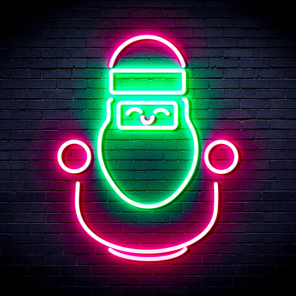 advpro-cute-santa-claus-ultra-bright-led-neon-sign-fnu0193 - Green & Pink