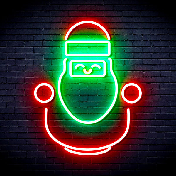 advpro-cute-santa-claus-ultra-bright-led-neon-sign-fnu0193 - Green & Red