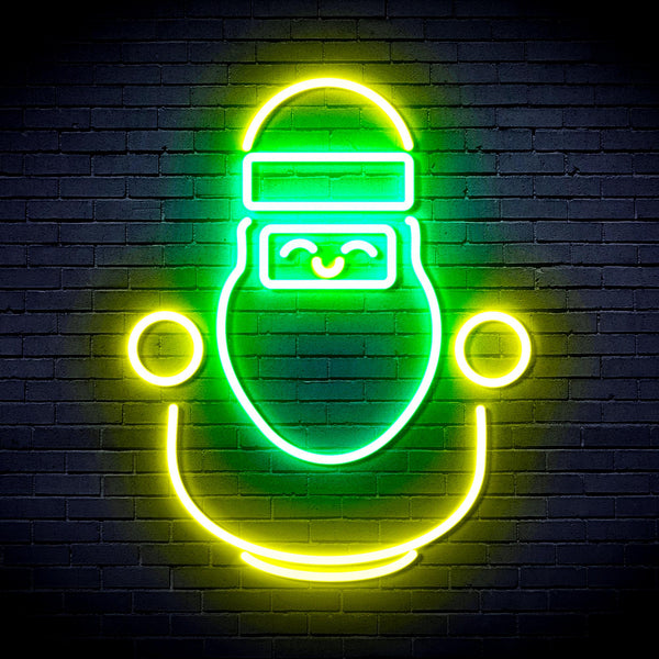 advpro-cute-santa-claus-ultra-bright-led-neon-sign-fnu0193 - Green & Yellow