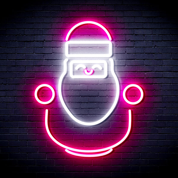 advpro-cute-santa-claus-ultra-bright-led-neon-sign-fnu0193 - White & Pink