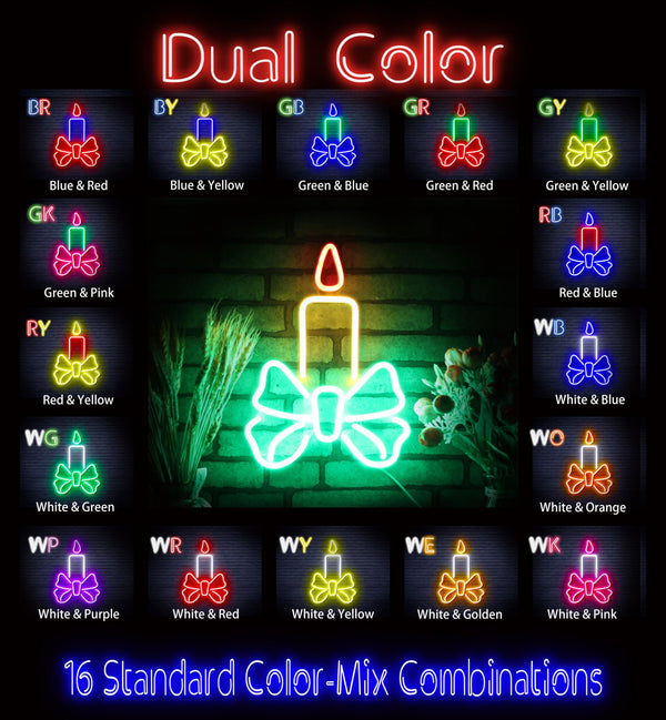 advpro-candle-ultra-bright-led-neon-sign-fnu0196 - Dual-Color