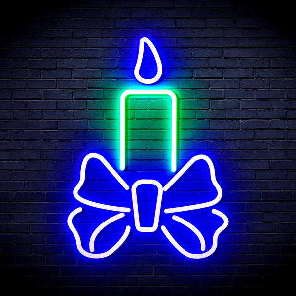 advpro-candle-ultra-bright-led-neon-sign-fnu0196 - Green & Blue