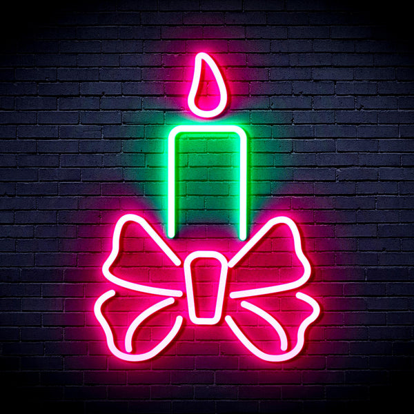 advpro-candle-ultra-bright-led-neon-sign-fnu0196 - Green & Pink