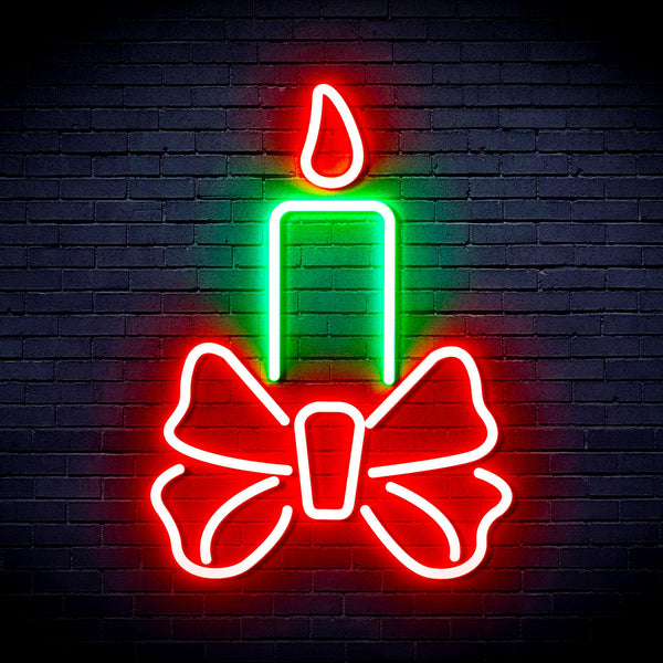 advpro-candle-ultra-bright-led-neon-sign-fnu0196 - Green & Red