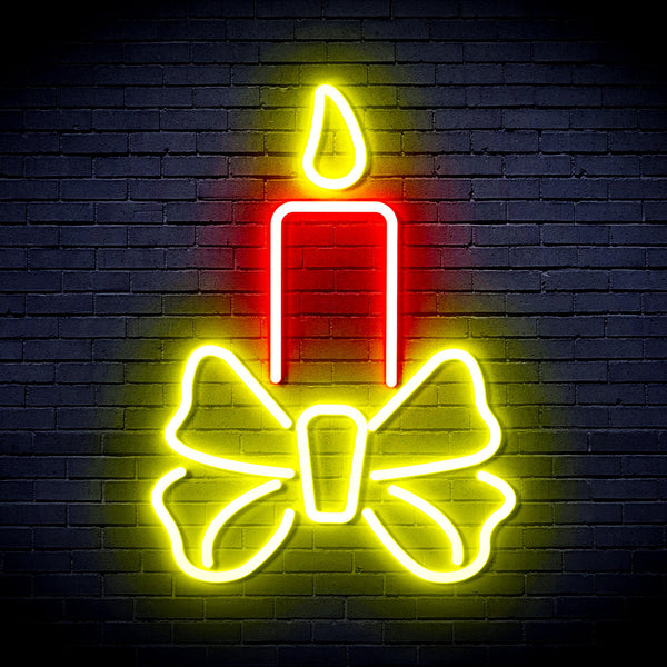 advpro-candle-ultra-bright-led-neon-sign-fnu0196 - Red & Yellow