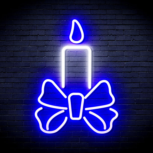 advpro-candle-ultra-bright-led-neon-sign-fnu0196 - White & Blue