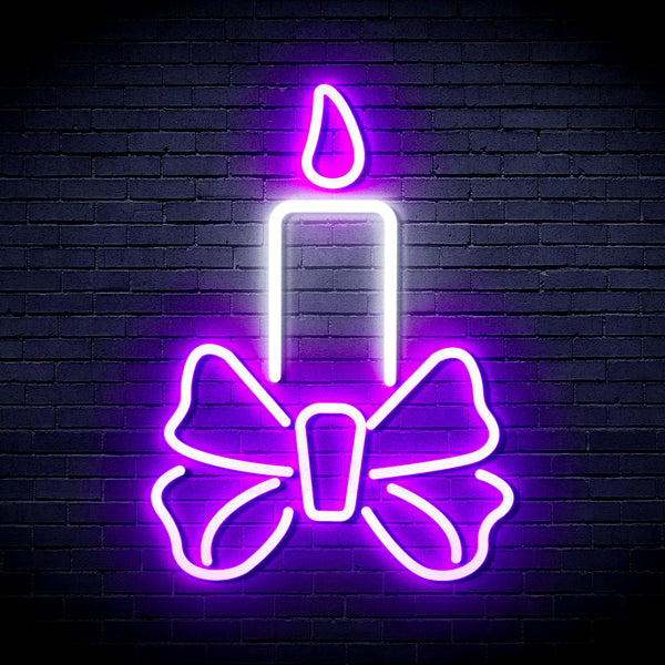 advpro-candle-ultra-bright-led-neon-sign-fnu0196 - White & Purple
