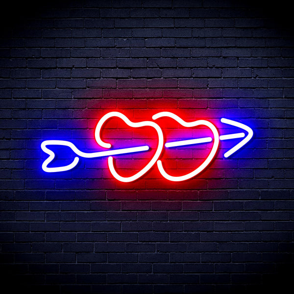 advpro-hearts-with-arrow-ultra-bright-led-neon-sign-fnu0200 - Blue & Red