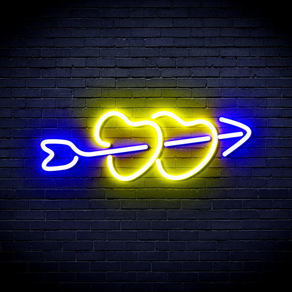 advpro-hearts-with-arrow-ultra-bright-led-neon-sign-fnu0200 - Blue & Yellow