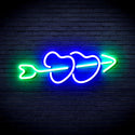 advpro-hearts-with-arrow-ultra-bright-led-neon-sign-fnu0200 - Green & Blue